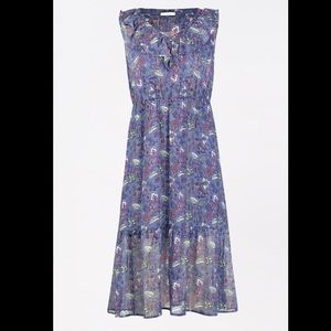 Maurices floral midi dress with ruffle neckline